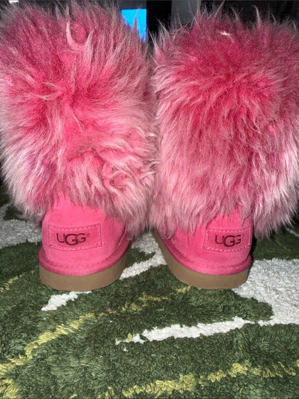 UGG Kids Pink Furry Boots - 3